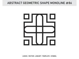 ornement forme géométrique monoline ligne abstraite vecteur gratuit