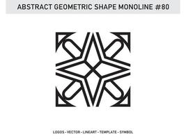 vecteur gratuit de forme de ligne abstraite monoline lineart géométrique