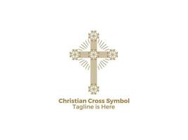 la croix est un symbole de la religion du christianisme catholique l'icône du design de l'église de jésus vecteur