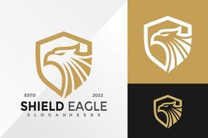 modèle d'illustration vectorielle de conception de logo royal shiled eagle vecteur