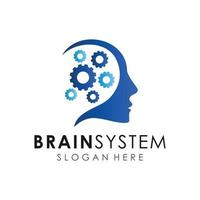 modèle de logo vectoriel du système cérébral
