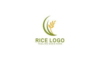 vecteur de logo de riz. riz bio