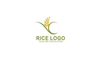 vecteur de logo de riz. riz bio
