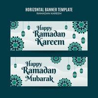 espace et arrière-plan de la bannière web horizontale ramadan kareem vecteur