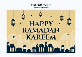 ramadan kareem bannière espace web et arrière-plan vecteur