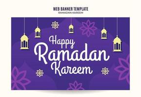 ramadan kareem bannière espace web et arrière-plan vecteur