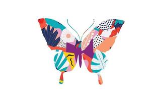 fond d'illustration vectorielle papillon coloré. inspiré de la nature, insecte volant, affiche de papillon de nuit vecteur