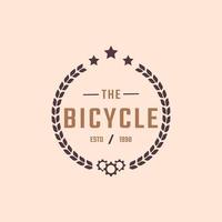 insigne emblème vintage logo de magasin de réparation et de services de vélos en illustration vectorielle de style rétro vecteur