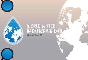illustration de conception à plat du modèle de journée mondiale de surveillance de l'eau, conception adaptée aux affiches, bannières, arrière-plans et cartes de voeux sur le thème de la journée mondiale de surveillance de l'eau vecteur