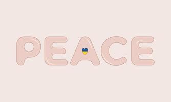 parole de paix. icône de coeur aux couleurs du drapeau ukrainien vecteur