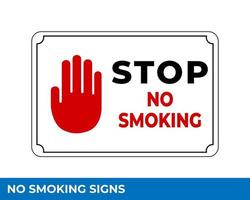 avertissement des panneaux de zone non fumeur en vecteur, modèles de conception faciles à utiliser et à imprimer vecteur