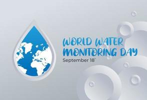 illustration de conception à plat du modèle de journée mondiale de surveillance de l'eau, conception adaptée aux affiches, bannières, arrière-plans et cartes de voeux sur le thème de la journée mondiale de surveillance de l'eau vecteur
