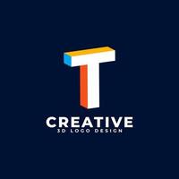 lettre t logo alphabet. utilisable pour les logos d'entreprise et de marque. vecteur