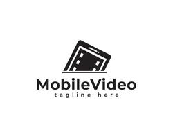 Élément de modèle de conception de logo de film vidéo mobile vecteur