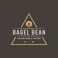 insigne d'étiquette vintage rétro rustique lettre b pour bagels inspiration de conception de logo vecteur