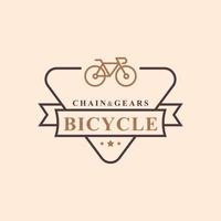 insigne rétro vintage pour la réparation et les services de vélos symbole de conception d'emblème de logo de boutique vecteur