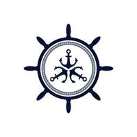 emblème d'ancre nautique vintage. ancre marine badges navire bateau logo élément de modèle de conception vecteur