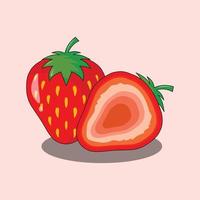 graphique vectoriel d'illustration de fraises de fruits, adapté à la conception sur le thème des fruits