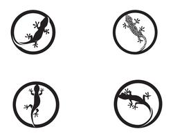 Lézard caméléon gecko silhouette vecteur noir