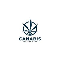 logo de cannabis-marijuana. illustration vectorielle de style vintage icône vecteur