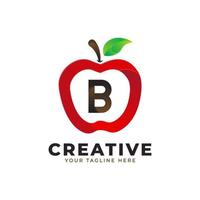 logo lettre b en pomme fraîche avec un style moderne. conceptions de logos d'identité de marque modèle d'illustration vectorielle vecteur