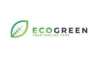 Élément de modèle de conception de logo eco feuille verte vecteur