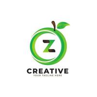 logo lettre z en fruits orange frais avec un style moderne. conceptions de logos d'identité de marque modèle d'illustration vectorielle vecteur