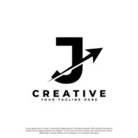 lettre initiale j logotype de forme de flèche créative artistique vers le haut. utilisable pour les logos d'entreprise et de marque. vecteur