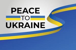 paix à l'ukraine pays drapeau ruban vecteur