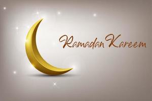 carte de voeux ramadan kareem avec croissant de lune vecteur