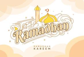 ramadan kareem, vacances de ramadan, ramadhan, mosquée vecteur