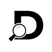 logo de recherche. lettre d loupe création de logo vecteur