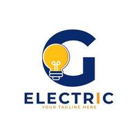 lettre initiale moderne g ampoule intelligente logo design vecteur icône graphique modèle