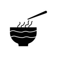 icône de nouilles sup. style de glyphe. silhouette. adapté à l'icône de la nourriture. conception simple modifiable. vecteur de modèle de conception