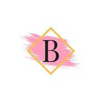 logo lettre b avec coup de pinceau aquarelle. utilisable pour les logos d'affaires, de mariage, de maquillage et de mode. vecteur