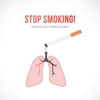 illustration vectorielle plane avec cigarette et poumons vecteur