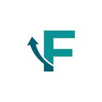 lettre initiale f symbole du logo flèche vers le haut. bon pour les logos d'entreprise, de voyage, de démarrage, de logistique et de graphique vecteur