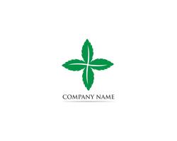 Menthe feuille logo et symbole vecteur