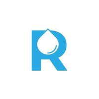 lettre initiale r logo hydro avec élément de modèle de conception icône goutte d'eau espace négatif