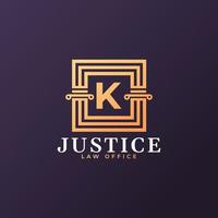 cabinet d'avocats lettre k élément de modèle de conception de logo vecteur