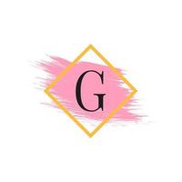 logo lettre g avec coup de pinceau aquarelle. utilisable pour les logos d'affaires, de mariage, de maquillage et de mode. vecteur