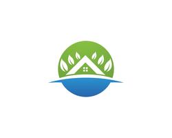 vecteurs de logo de maison verte