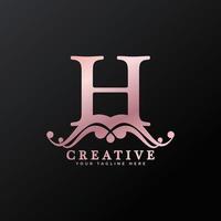 logo de luxe lettre h initiale pour restaurant, royauté, boutique, café, hôtel, héraldique, bijoux, mode et autres illustrations vectorielles vecteur