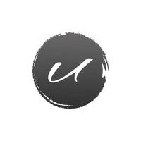 cercle d'éclaboussure de la lettre u. utilisable pour les logos d'affaires, de mariage, de maquillage et de mode. vecteur