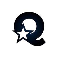 lettre q logo étoile. utilisable pour les logos gagnants, primés et premium. vecteur