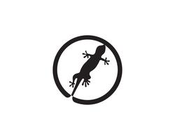 Lézard caméléon gecko silhouette noir vecteur noir