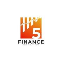 numéro 5 graphique bar finance logo design inspiration vecteur