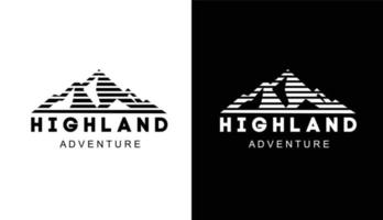 inspiration de conception de logo de montagne vintage et rayé pour les voyages d'aventure hipster vecteur