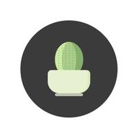 illustration vectorielle de cactus design plat, isolée sur fond blanc. plante verte, fleur et nature, floral et exotique, illustration tropicale botanique sauvage vecteur