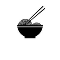 modèle de logo de bol de nouilles. conception de vecteur de nourriture chinoise. illustration de nouilles ramen. nouilles dans le bol vecteur signe illustration icône symbole simple soupe image